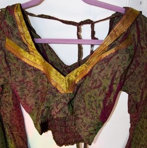 Noralina Freedom Design upcycled silk sari shirt with hood